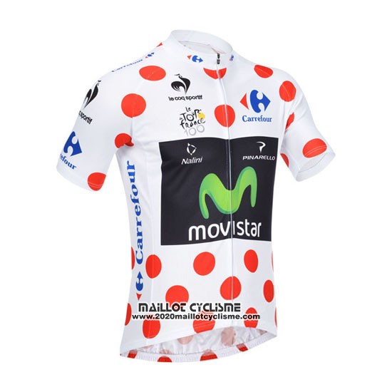 2013 Maillot Ciclismo Movistar Lider Blanc et Rouge Manches Courtes et Cuissard